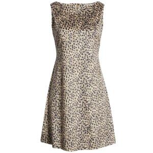 Tommy Bahama Darcy Leopard Print Shift Dress XL Golden Honey Faux Suede